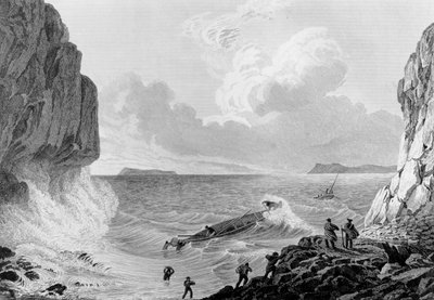La expedición de Franklin desembarcando en una tormenta, 1821 de George Back